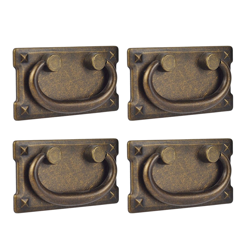 Furniture Home Hardware - 4Pcs Vintage Antique Bronze Drawer Ring