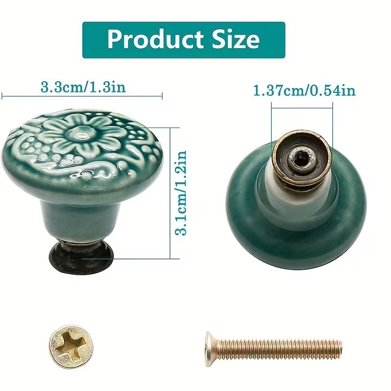 12pcs Ceramic Cabinet Knobs, F - Furniture Hardware Handles recension och pris
