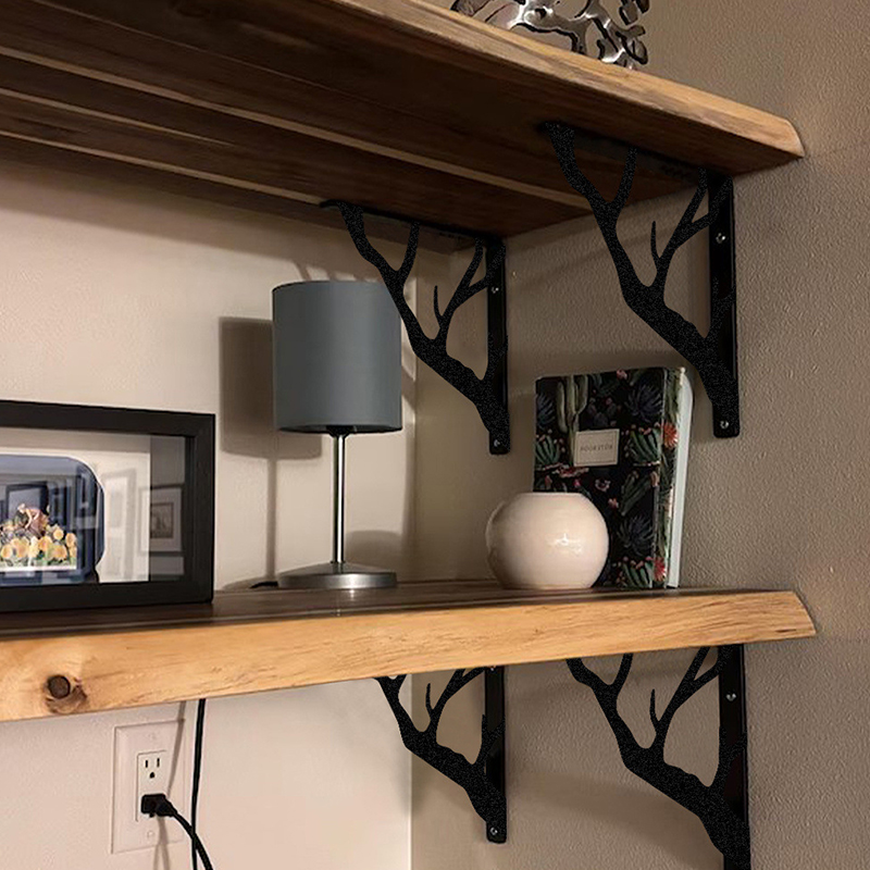 2PCS Black Tree Branch Metal S - Shelf Bracket Pair recension och pris
